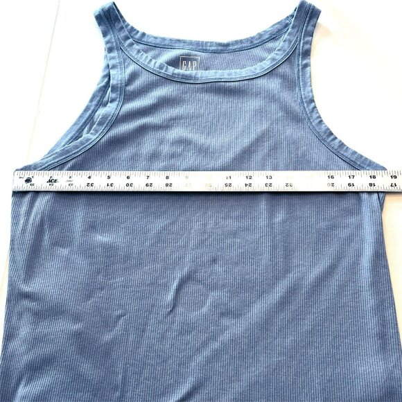 Lot of 2 Gap Rib Tank Tops XXL Stretch Bicoastal Blue Classic China Blue - Picture 10 of 11